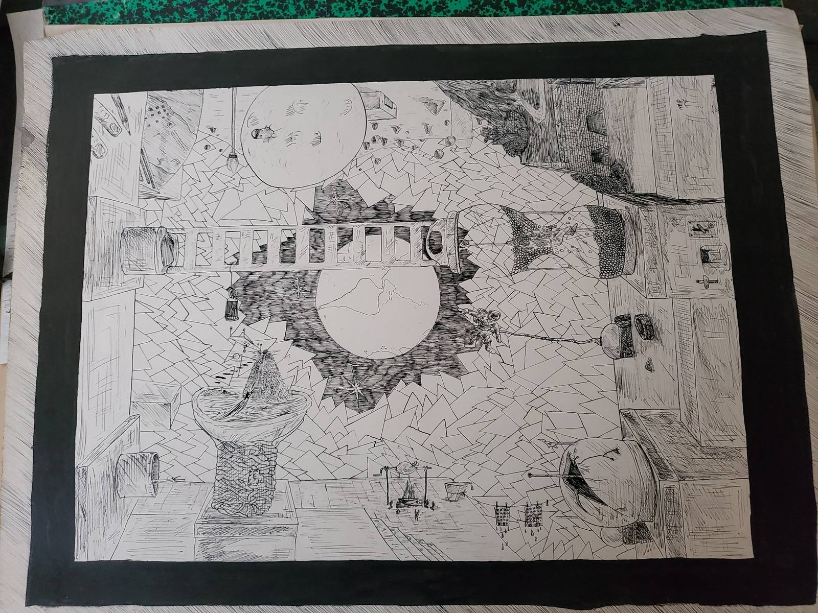 L’œil du monde, dessin à la plume et à l’encre de Chine